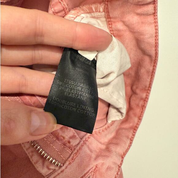 Isabel Marant 4 Anyree Pink VELVET $258 High Rise Pants Crop Flare Leg Jeans 36 - Picture 10 of 14